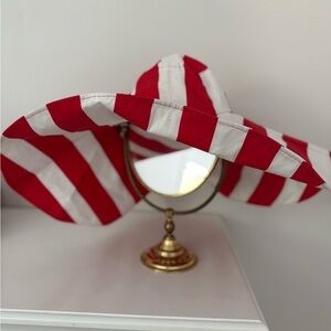 Anthropologie Red and White Striped Hat